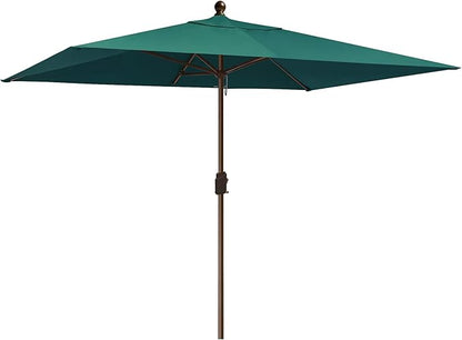 EliteShade USA 10-Year-Non-Fading 6.5x10Ft Rectangular Market Patio Umbrella, UPF 50+ UV Protection Performance Sun Umbrella, Heavy Duty Commercial Grade Outdoor Table Umbrella with Crank, Windproof Vented Top for Garden, Pool, Deck and Outdoor Playset...