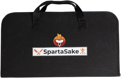 SpartaSake (24-Pack) Premium Stainless Steel BBQ Grilling Accessories with Steel Handles - Barbecue Gill Accessories Set for Blackstone Griddle - Outdoor Camping Grill Set for BBQ for Dad Men Women