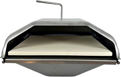 Pellethead Pizza Oven Attachment for Pellet Grills, 800°F+, SS | Fits Traeger, Pit Boss, Camp Chef, and GMG grills, Stainless steel with 13-inch stone, Reaches 800°F or higher