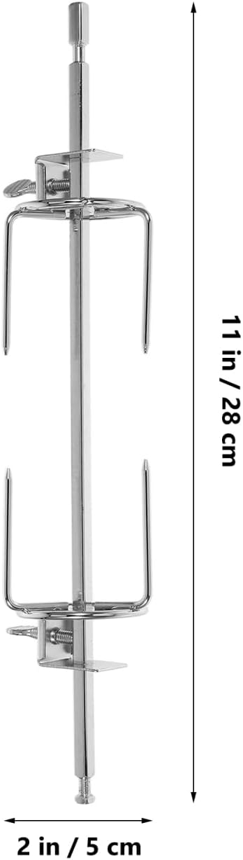 HANABASS 11 Inch Rotisserie Forks for Grill Oven, Stainless Steel Spit Meat Roaster Rod Kit for Chicken Turkey, Outdoor BBQ Poultry Spit Accessories Replacement Part
