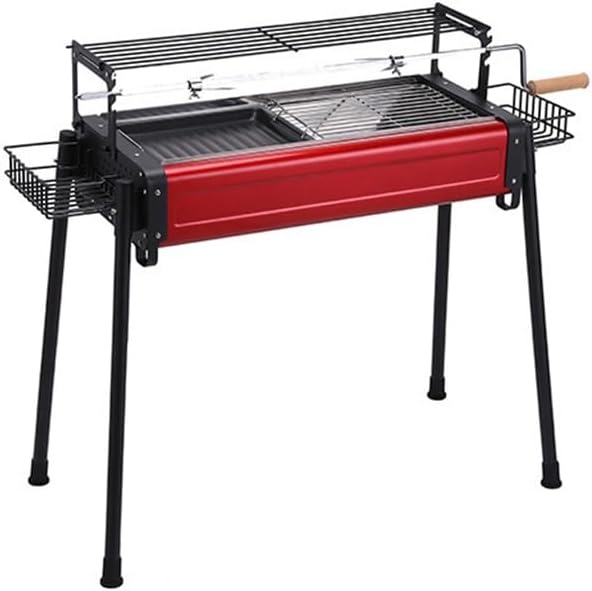 Portable Charcoal Grill for Camping BBQ Grills, Outdoor Barbecue Grill with Folding Design, Lightweight and Stable Support,78 * 32 * 80Cm-D