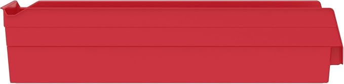 Akro-Mils 30138 Heavy Duty Plastic Shelf Bins, 18"x 6.5"x 4", Red, 12-Pk | Heavy Duty Nesting Storage Bins for Garage, Closet, Refrigerator, Kitchen, Cabinet, Drawer Organization, Pantry Organization