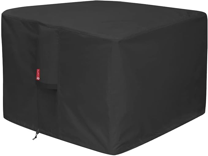 SheeChung Fire Pit Cover Suqare-Waterproof 600D Heavy Duty Square Patio Fire Pit Table Cover Black (Square - 28"L x 28"W x 25"H)-Fits 24-28 inch Fire Pit Table Cover