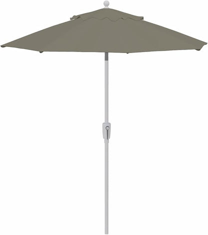 Treasure Garden 7.5ft Patio Umbrella – Outdoor Market Umbrella – Push Button Tilt – White Aluminum Frame (O’bravia, Boulder)