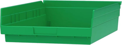 Akro-Mils 30178 Heavy Duty Plastic Shelf Bins, 18"x 11"x 4", Green, 12-Pk | Heavy Duty Nesting Storage Bins for Garage, Closet, Refrigerator, Kitchen, Cabinet, Drawer Organization, Pantry Organization