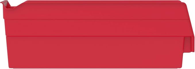 Akro-Mils 30110 Heavy Duty Plastic Shelf Bins, 12" x 3" x 4", Red, 24-Pack | Heavy Duty Nesting Storage Bins for Garage, Closet, Refrigerator, Kitchen, Cabinet, Drawer Organization, Pantry Organization