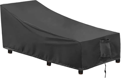 OutdoorLines Outdoor Waterproof Patio Chaise Lounge Chair Cover - UV Resistant Lounger Covers Heavy Duty Weatherproof Patio Sofa Furniture Covers, 1 Pack, 78Wx35.5Dx33H Inches, Black