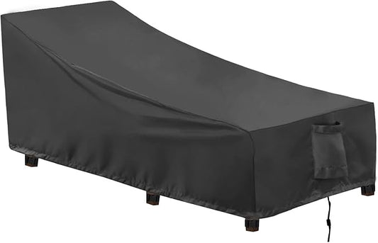 OutdoorLines Outdoor Waterproof Patio Chaise Lounge Chair Cover - UV Resistant Lounger Covers Heavy Duty Weatherproof Patio Sofa Furniture Covers, 1 Pack, 78Wx35.5Dx33H Inches, Black
