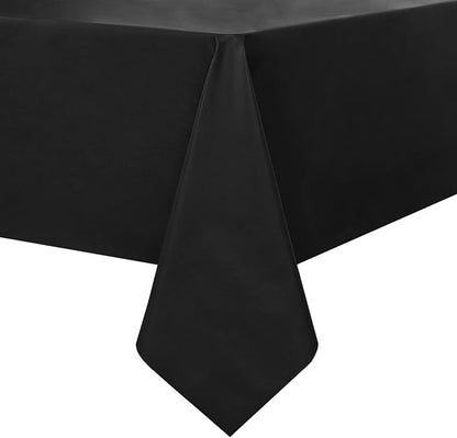 Romanstile 100% Waterproof PVC Tablecloth, Rectangle Oil Spill Proof Stain Resistant Vinyl Table Cloth, Wipe Clean Plastic Table Covers for Kitchen/Dining/Parties - 60 x 120 Inch, Black