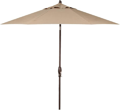 Treasure Garden 9ft Patio Umbrella Outdoor Furniture Market Umbrella – Auto Tilt – Bronze Aluminum Frame (Sunbrella, Heather Beige)