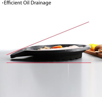 Stovetop Korean BBQ Grill Pan, 13.4 inch, Cast Aluminum, for indoor outdoor