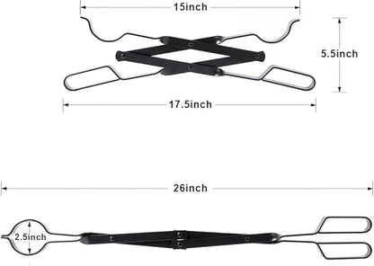 18 Inch Charcoal Grill for Outdoor +26" Long Firewood Tongs Log Grabber