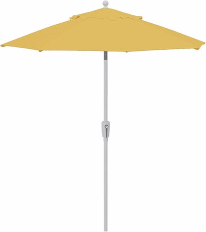 Treasure Garden 7.5ft Patio Umbrella – Outdoor Market Umbrella – Push Button Tilt – White Aluminum Frame (O’bravia, Lemon)
