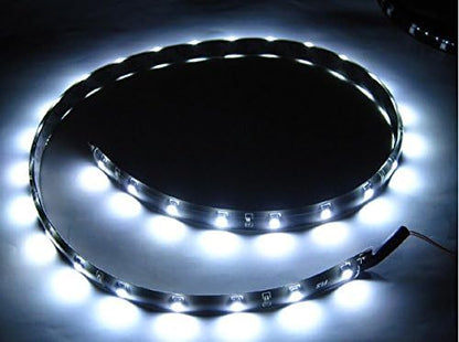 ucomshop 12V 15 LED 60CM Car Grill Flexible Waterproof Light Strip SMD White Pack of 5