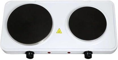 Portable Dual Burner Infrared Cooktop – 1700W Electric Countertop Stove with Dual Size Burners, Adjustable Heat Settings & Sleek Finish – Compact Hot Plate for Small Kitchens (White)