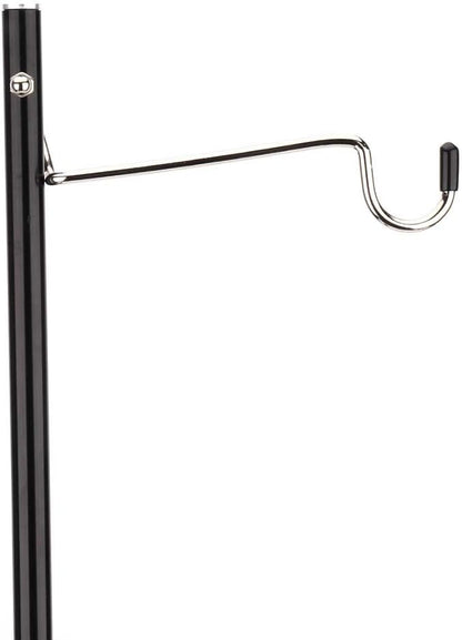 Black Aluminum Alloy Folding Lamp Pole, Ultra Light Weight Adjustable Height with Storage Bag, Ideal for Outdoor Camping Picnic Barbecue