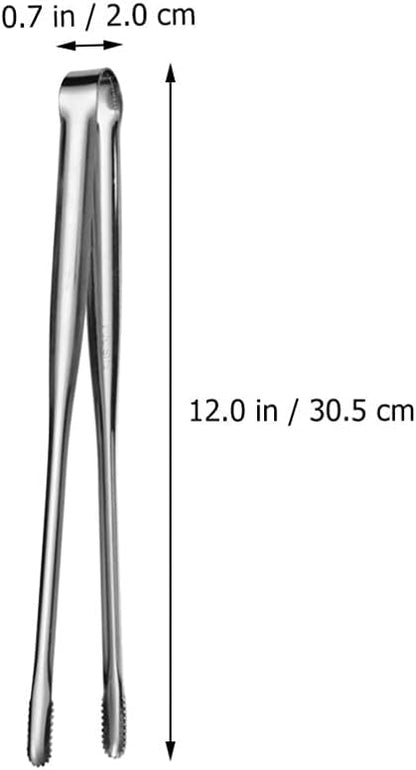 YARNOW Japanese Style Stainless Steel Barbecue Tongs 12 Inch Thickened Korean Grill Food Clamp for Outdoor Cooking and Steak Grilling