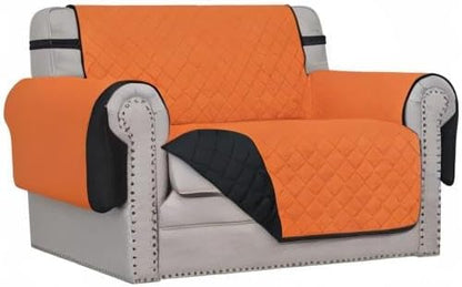 Easy-Going Reversible Couch Cover, Oversized Chair, Orange/Black | Machine Washable Slipcover For Dogs, Water Resistant Furniture Mat For Living Room, Non-Slip Sofa Cover, Pet Friendly