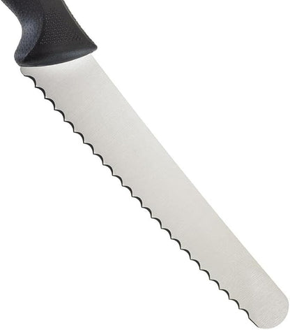 Mercer Culinary M23208 Millennia Black Handle, 8-Inch Wavy Edge Wide, Bread Knife