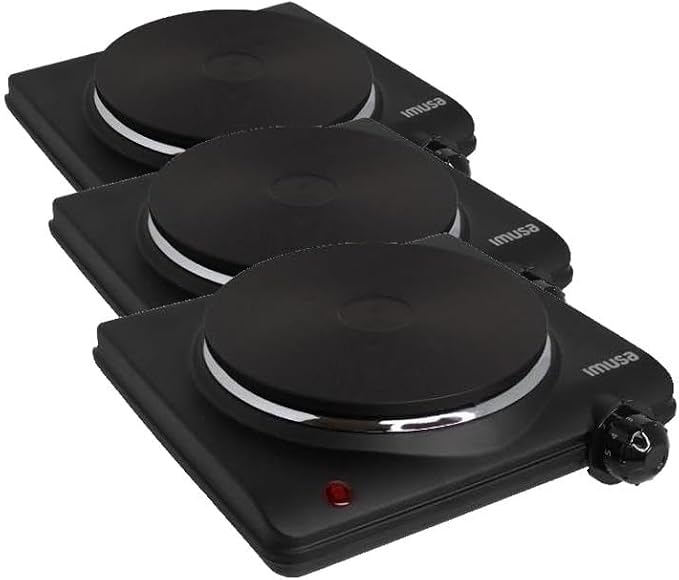 IMUSA Single Electric Hot Plate, Black (Pack of 3)