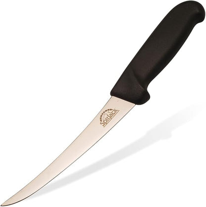 SPITJACK Smoked BBQ 6 Inch Curved Beef Brisket Trimming and Boning Knife and 11" Meat Slicing Knife Bundle. Stainless Steel.