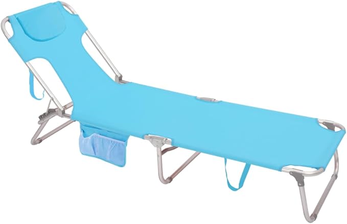 SUNNYFEEL Beach Lounge Chair, Aluminum Tanning Chair with Face Hole, Foldable Lounge Chair Outdoor, Sun Tanning Chair with Backpack Straps for Outdoor/Picnic/Lawn