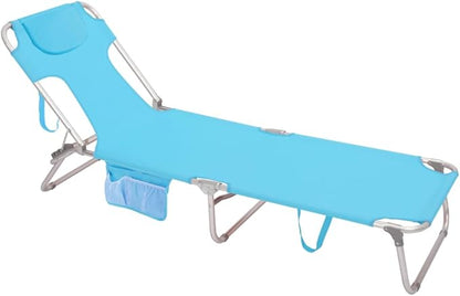 SUNNYFEEL Beach Lounge Chair, Aluminum Tanning Chair with Face Hole, Foldable Lounge Chair Outdoor, Sun Tanning Chair with Backpack Straps for Outdoor/Picnic/Lawn