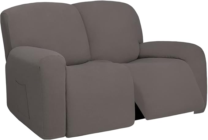 PureFit Super Stretch Loveseat Recliner Sofa Couch Cover with Pocket | 2 Seats Non Slip Soft Sofa Slipcover, Washable Reclining Furniture Protector for Pets (Recliner Loveseat, Taupe)