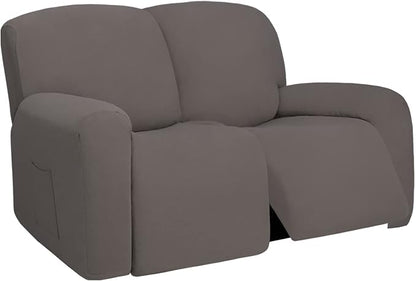 PureFit Super Stretch Loveseat Recliner Sofa Couch Cover with Pocket | 2 Seats Non Slip Soft Sofa Slipcover, Washable Reclining Furniture Protector for Pets (Recliner Loveseat, Taupe)