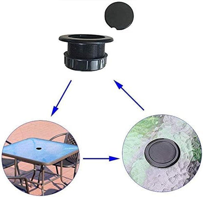 SUQ I OME Parasol Umbrella Hole Ring Plug and Cap Set, for Parasol Umbrella Table Hole Cover Insert