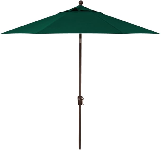 Treasure Garden Octagonal 9 ft Patio Umbrella - Outdoor Furniture Table Umbrella – Push-Button Tilt – Bronze Aluminum Frame (Obravia2, Forest Green)