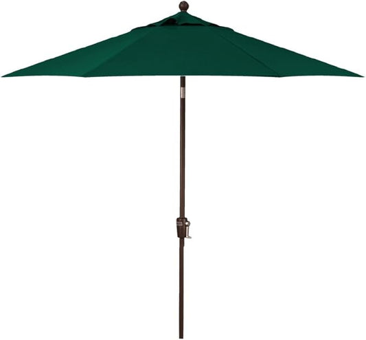 Treasure Garden 7.5ft Patio Umbrella – Outdoor Market Umbrella – Push Button Tilt – Bronze Aluminum Frame (O’bravia, Forest Green)