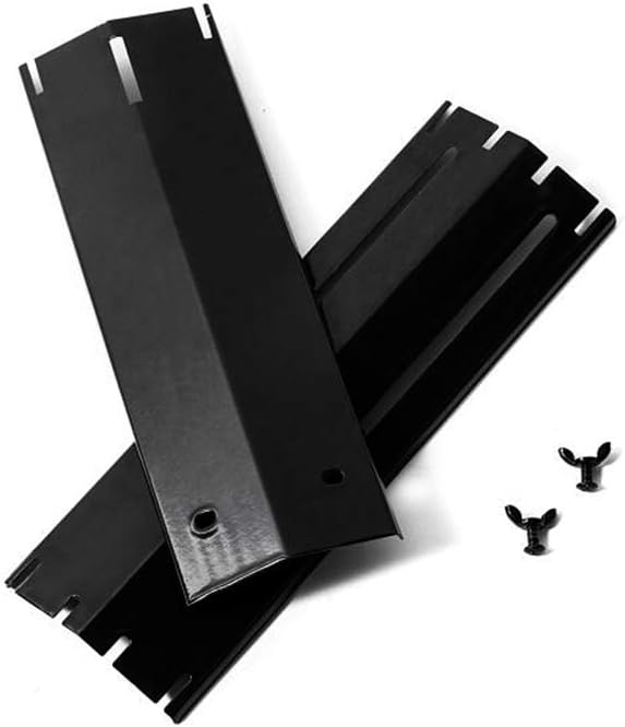 DELSbbq Universal Adjustable Grill Heat Plate Replacement for Gas Grill, Porcelain Steel Heat Plate Shield, Flavorizer Bar, Extends from 11.75" up to 21" L (Pack of 4)