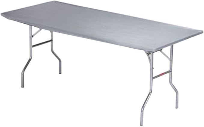 6' Rectangle Plastic Table Covers 30" x 72", Bundle of 5 (Metallic Silver)