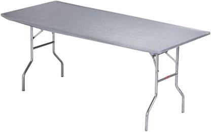 6' Rectangle Plastic Table Covers 30" x 72", Bundle of 5 (Metallic Silver)