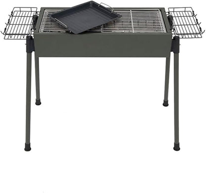 Portable Charcoal Grill for Camping BBQ, Outdoor Barbecue Grill with Detachable Skewers & Storage Basket, Smokeless Design, Easy to Carry Charcoal Grills BBQ,77 * 30 * 70Cm-D