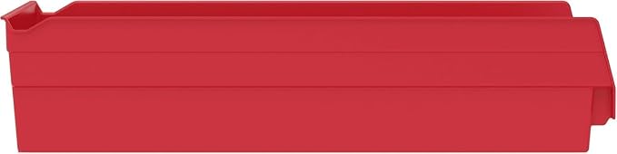 Akro-Mils 30158 Heavy Duty Plastic Shelf Bins, 18"x 8"x 4", Red, 12-Pack | Heavy Duty Nesting Storage Bins for Garage, Closet, Refrigerator, Kitchen, Cabinet, Drawer Organization, Pantry Organization