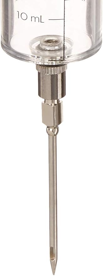 Outset Q120 Marinade Injector with Removable Needle, Stainless Steel and Plastic