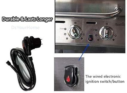 2 Outlet Electronic Igniter Kit for Char-Broil G511-0055-W1 2 Electrode Separate Switch Ignitor, Ignition for Charbroil 463251414 Replacement and More, Ignition Module-2 Outlets and Switch/Off Button
