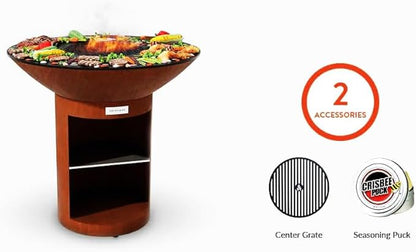 ARTEFLAME Charcoal BBQ Grill, Griddle, and Fire Pit Bundle | Gourmet Outdoor Cooking Essentials | Steakhouse Searing Set (40" Classic Storage Base with 2 Grilling Accessories) Made in USA