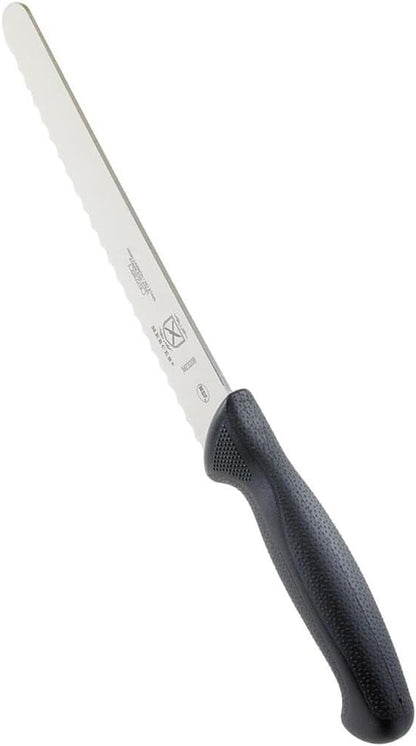 Mercer Culinary M23208 Millennia Black Handle, 8-Inch Wavy Edge Wide, Bread Knife
