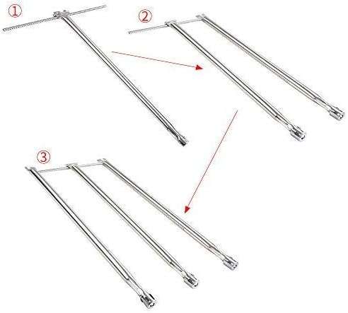GasSaf Burner Tube Replacement for Weber 7508 Genesis Silver B & C, Genesis Gold B & C, Spirit 700 E-310 E-320, Weber 900 and Other Models, Stainless Steel Gas Grill Burner Tube Kit