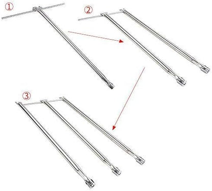 GasSaf Burner Tube Replacement for Weber 7508 Genesis Silver B & C, Genesis Gold B & C, Spirit 700 E-310 E-320, Weber 900 and Other Models, Stainless Steel Gas Grill Burner Tube Kit