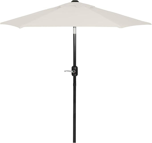 6 Ft Outdoor Patio Umbrella - Outdoor Umbrella for Patio, Pool, Table, Garden, Deck, & Beach - Easy Open/Close Crank and Push Button Tilt Adjustment - Beige Market Umbrellas