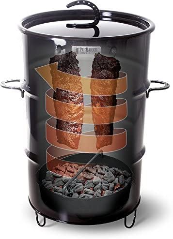 Pit Barrel Cooker Classic Package - 18.5 Inch Drum Smoker | Porcelain Coated Steel BBQ Grill | Includes 8 Hooks, 2 Hanging Rods, Grill Grate and More