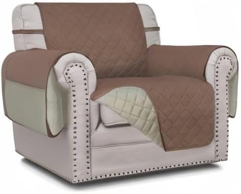 Easy-Going Reversible Couch Cover, Small Chair, Brown/Beige | Machine Washable Slipcover For Dogs, Water Resistant Furniture Mat For Living Room, Non-Slip Sofa Cover, Pet Friendly