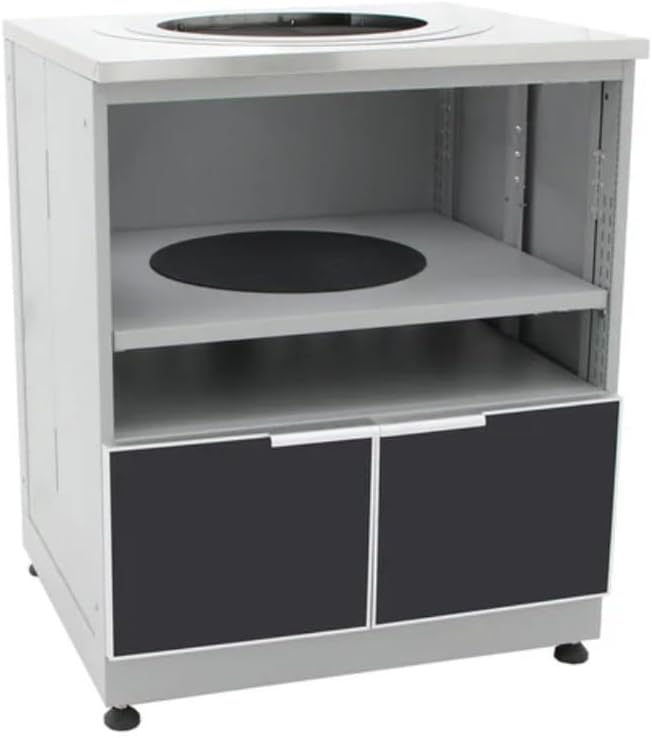 Blue Sky Outdoor Living, OKC3024GKDG, 30-Inch Kamado Grill Cabinet, Heavy-Duty Slate Gray Galvanized Steel Outdoor Kitchen Base, Weather-Resistant Storage