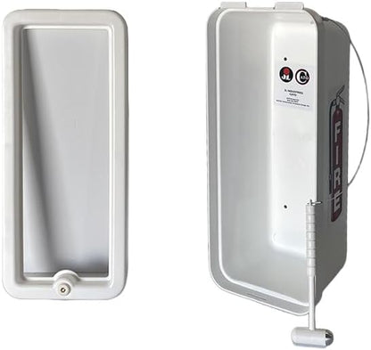 Cato 10501-H White Plastic Chief Fire Extinguisher Cabinet for 2-1/2 or 5 lb. Extinguisher, with Hammer and Cylinder Lock