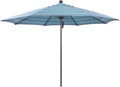 California Umbrella 11' Rd. Venture Series Contract Grade Patio Umbrella, Pulley Open, Bronze Finish, Sunbrella Dolce Oasis