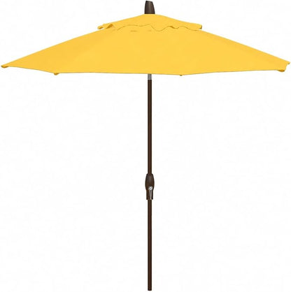 Treasure Garden Octagonal 9 ft Patio Umbrella - Outdoor Furniture Table Umbrella – Auto Tilt – Bronze Aluminum Frame (Obravia2, Lemon)